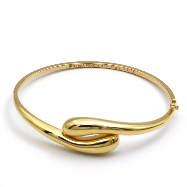 Real Gold Teardrop Bangle 1244 - (SIZE 17) BA1518