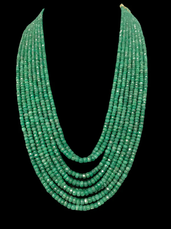 NS299 Eight layer natural emerald beads necklace ( READY TO SHIP )