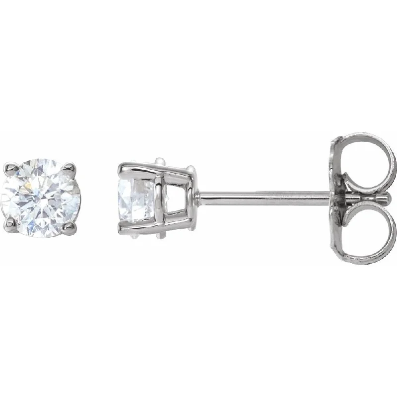 14k White Gold 1/2 CTW Diamond Stud Earring for Women