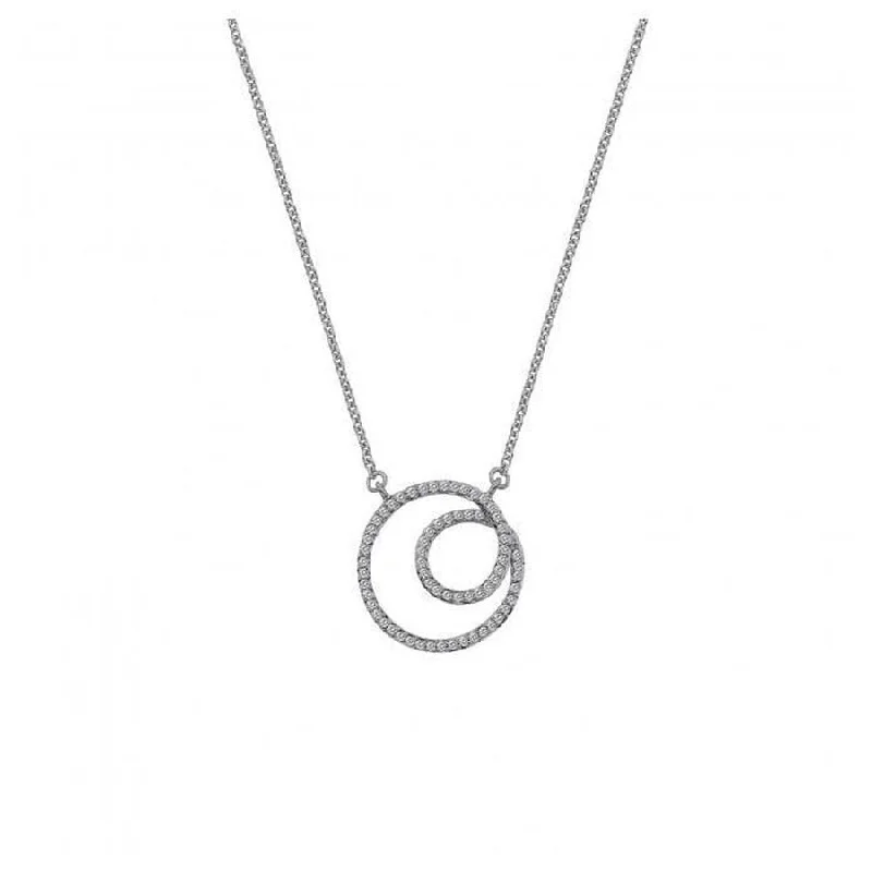 9ct White Gold Flow Necklace