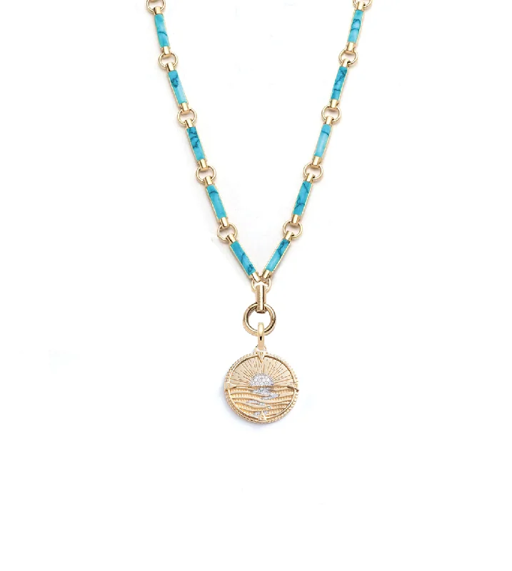 New Beginnings : Element Chain Turquoise Clockweight Necklace