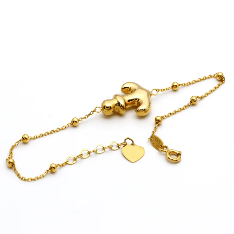 Real Gold 3D Anchor Adjustable Bracelet 0473