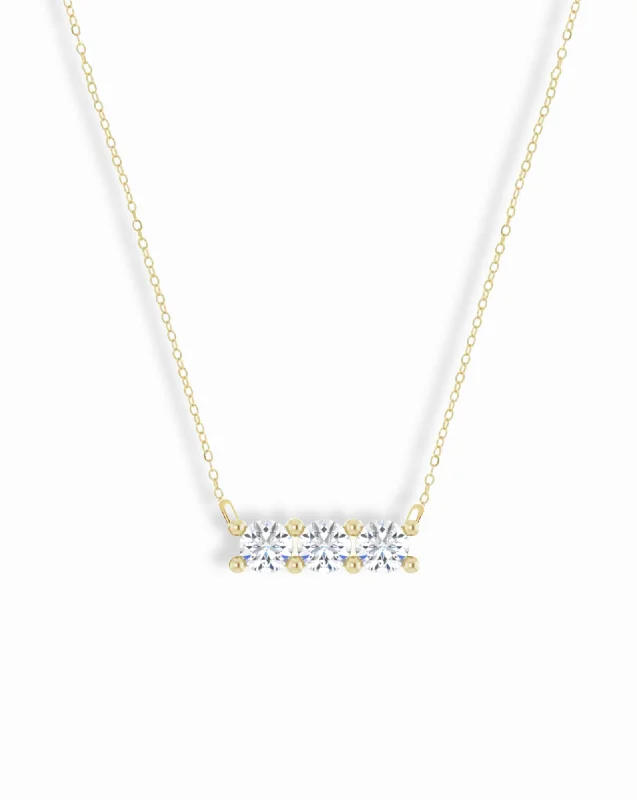 14k Diamond Bar Necklace