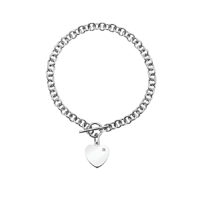 Silver Just Add Love Diamond Set Sure Bracelet