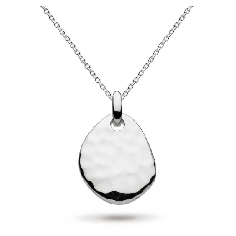 Silver Coast Pebble Hammered Necklace