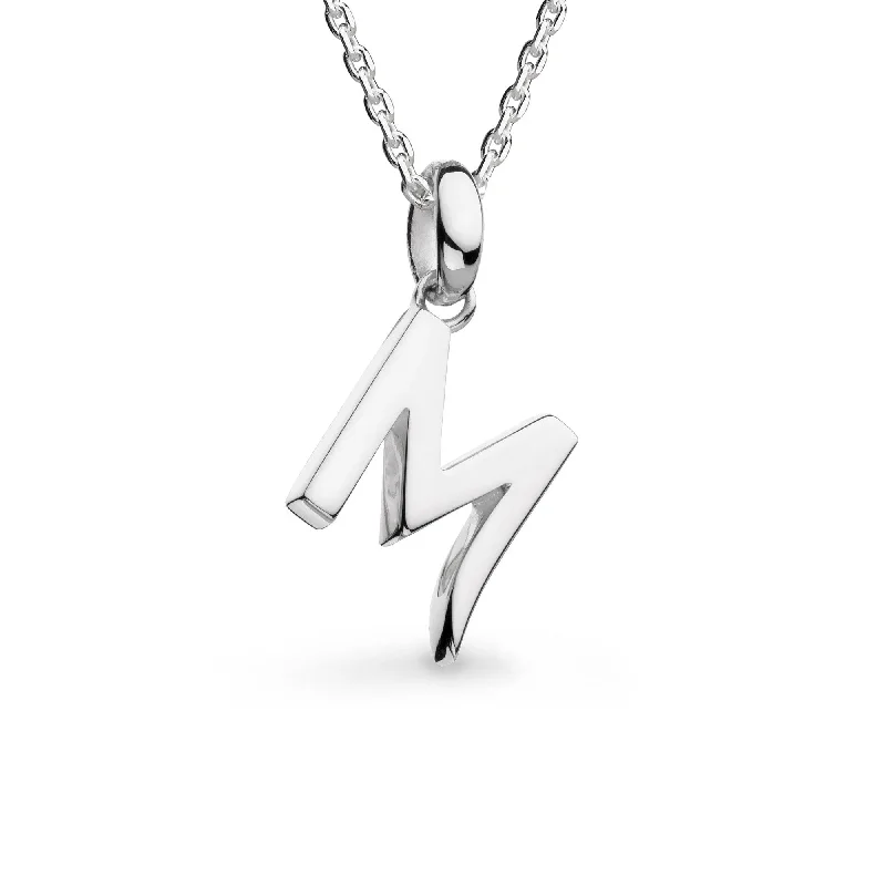 Silver Signature Skript Capital M Initial Necklace