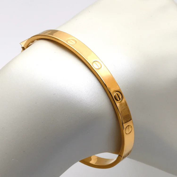 Real Gold Plain Bangle GZJCT0278 - (SIZE 22) BA1541