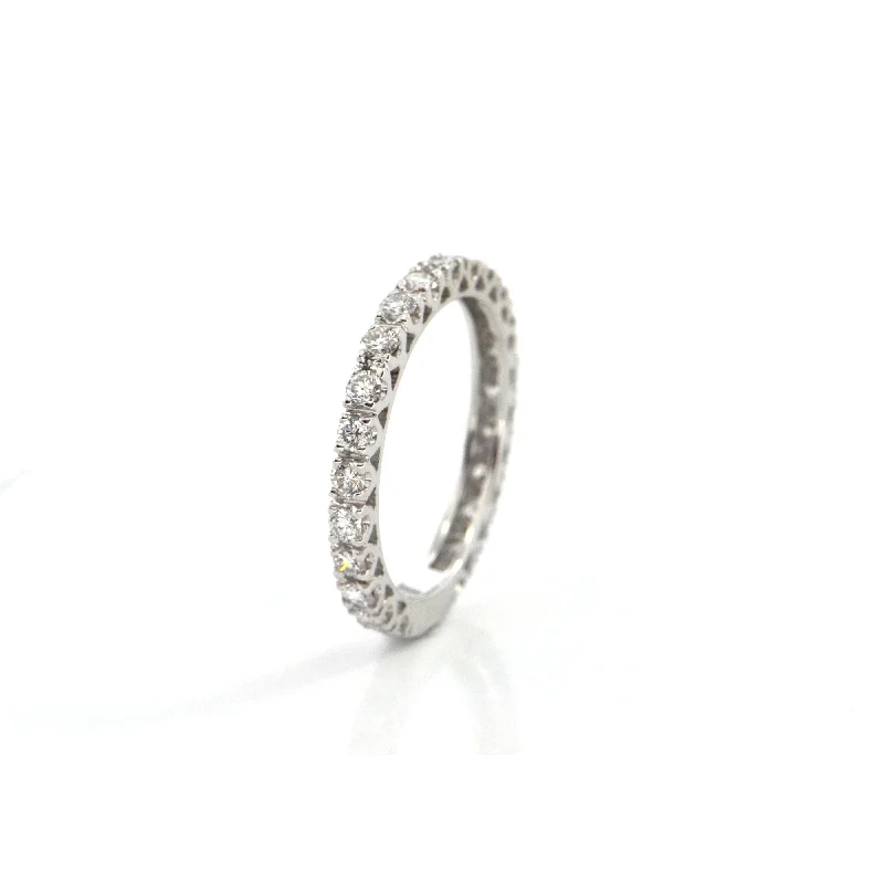 Modern 0.80CT Diamond 18K White Gold Eternity Band