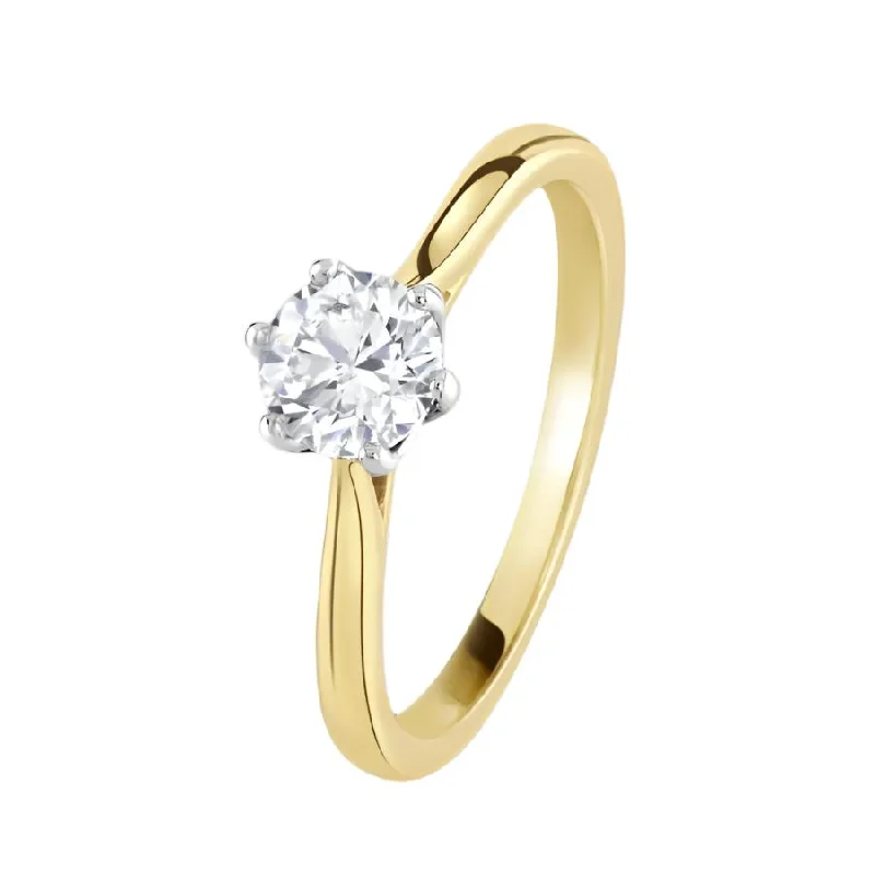 0.70ct Round Brilliant Cut Diamond Solitaire 18ct Yellow Gold Ring