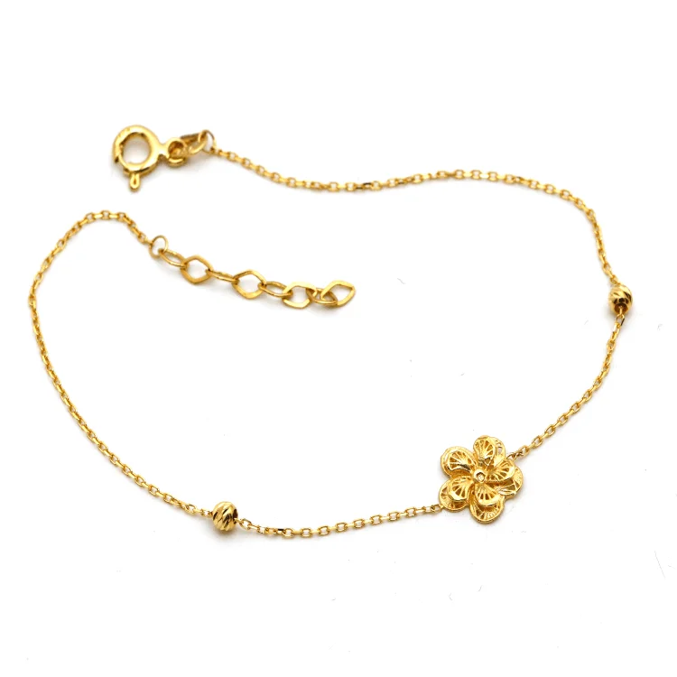 Real Gold Double Flower Bracelet 0005 BR1447