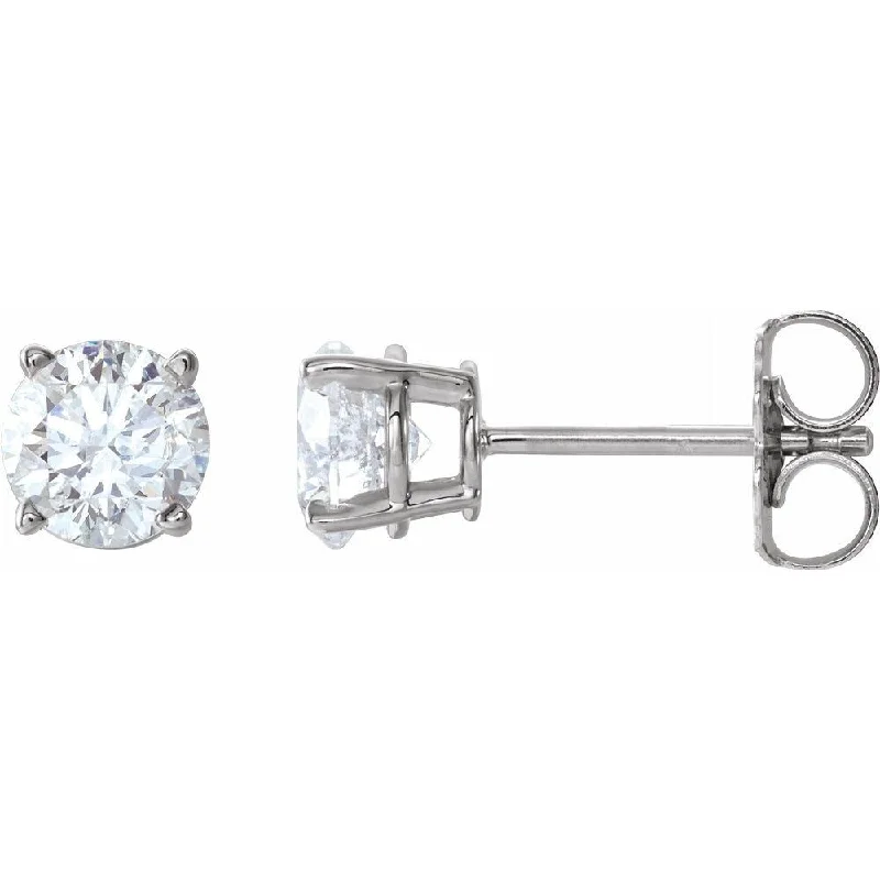 14k White Gold 1 CTW Diamond Stud Earring for Women