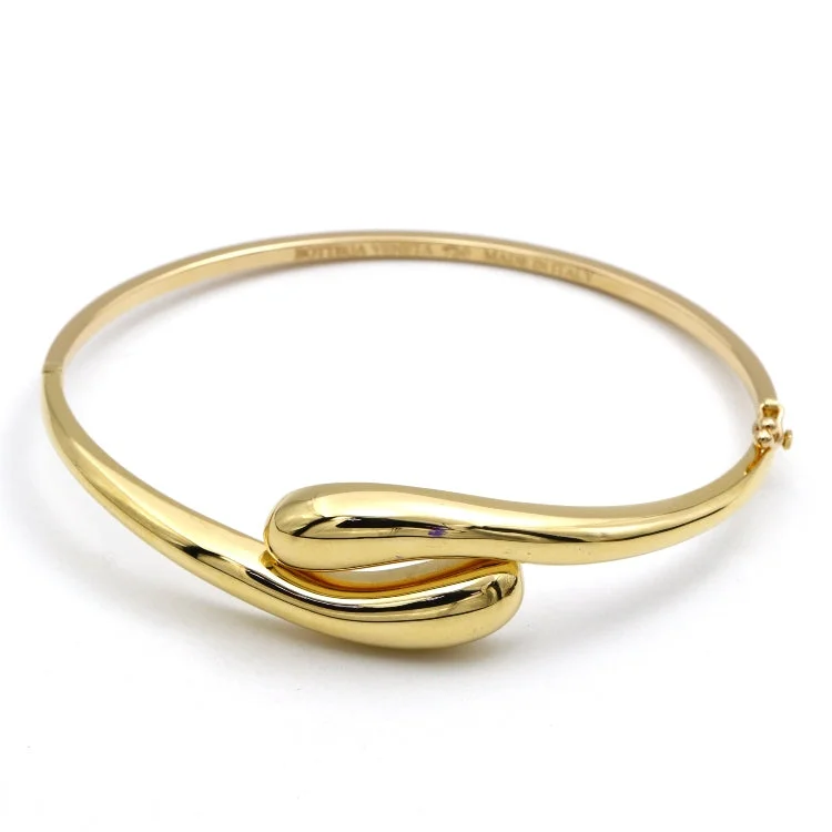 Real Gold Teardrop Bangle 1244 - (SIZE 15) BA1514