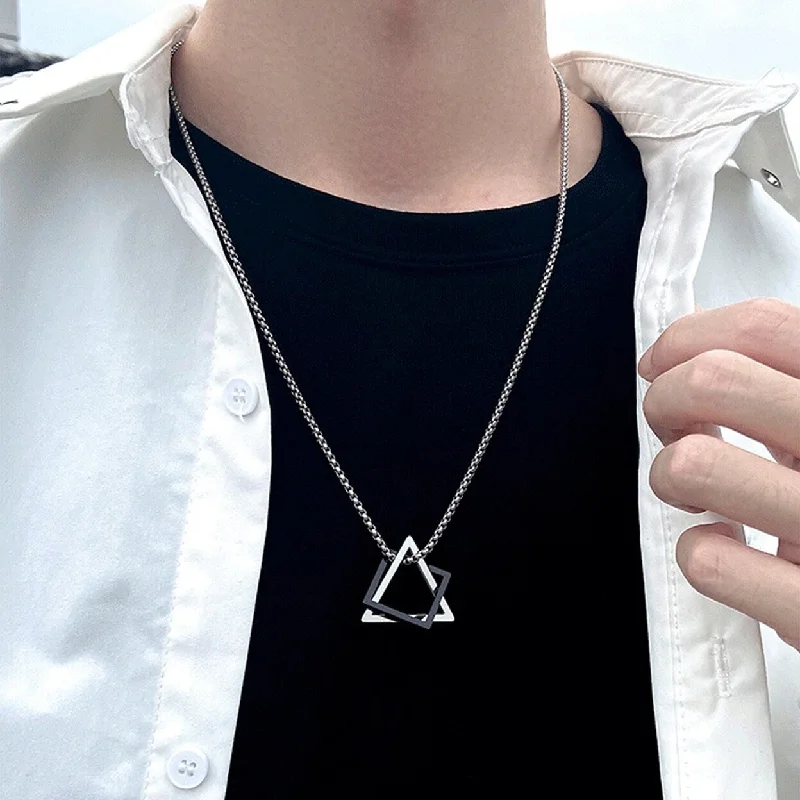 Sweater Chain Geometric Necklace Clothing Accessory - no