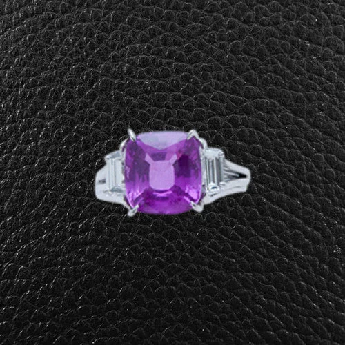 Pink Sapphire & Diamond Ring