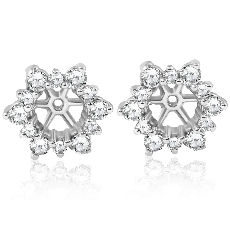 7/8ct Diamond Earring Studs Jackets White Gold (5.5-6mm)