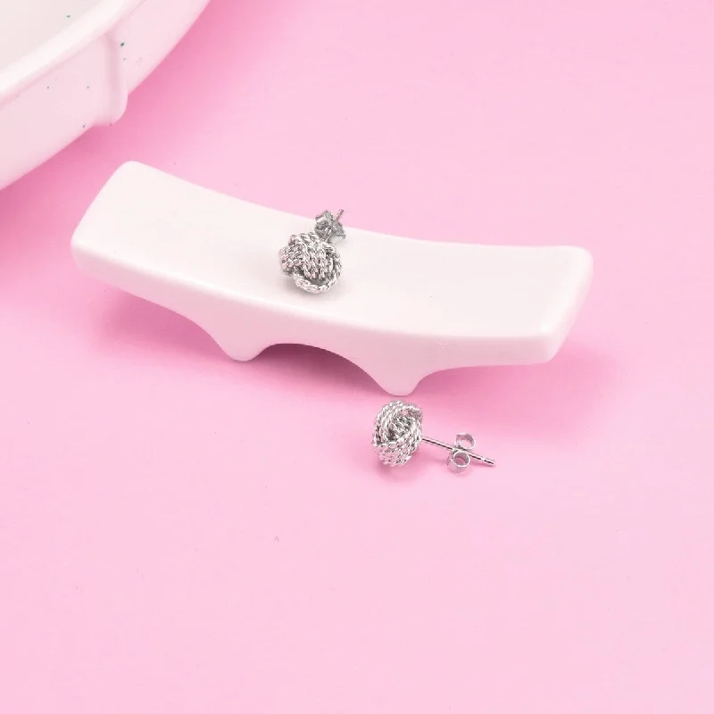 Sterling Silver Love Knot Stud Earring