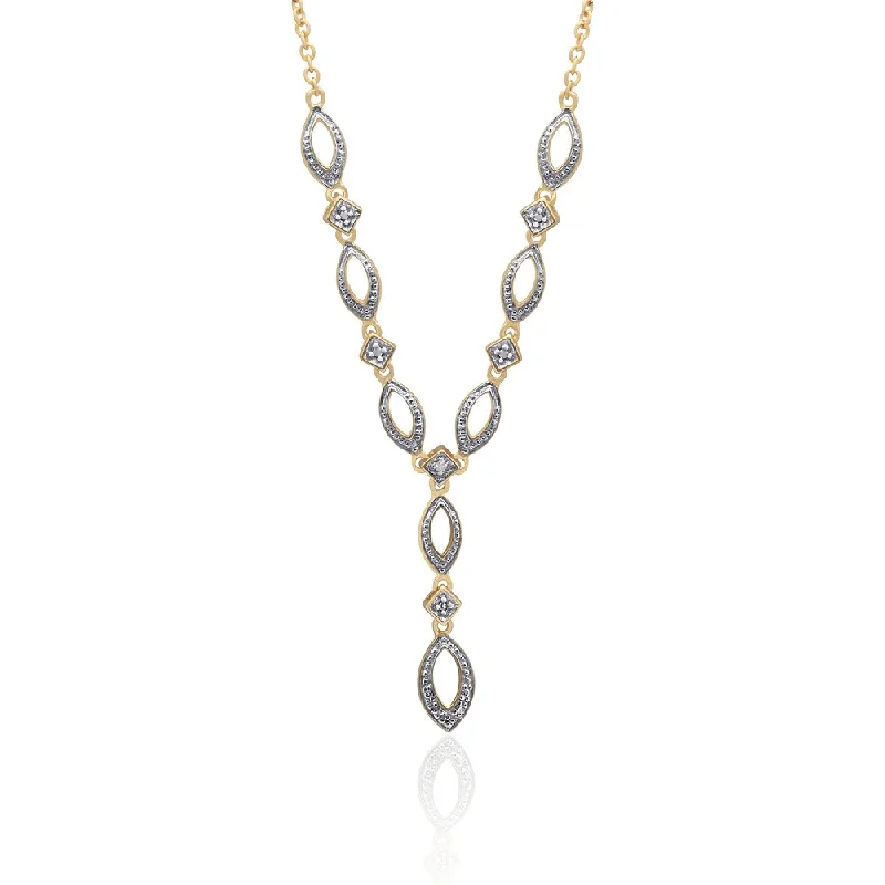 Finesque Gold Over Sterling Silver Diamond Accent Y Necklace