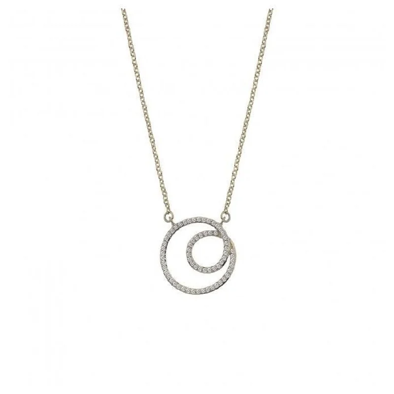 9ct Yellow Gold Diamond Set Flow Necklace