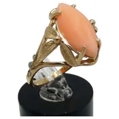 14K Gold Coral Ring