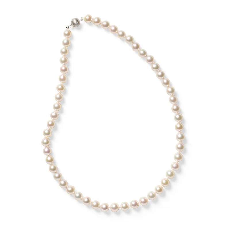 8mm Baroque White Akoya Pearl Necklace