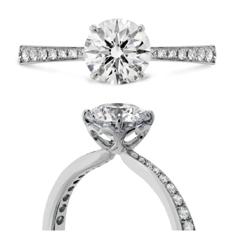 0.51ct Signature Diamond Solitaire 18ct White Gold Ring with Diamond Shoulders