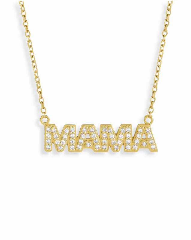 14k Mama Diamond Pendant Necklace