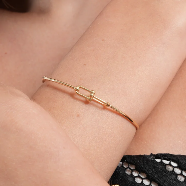 Real Gold GZTF Thin Plain Bangle TBS 0539 (SIZE 17) B BA1481