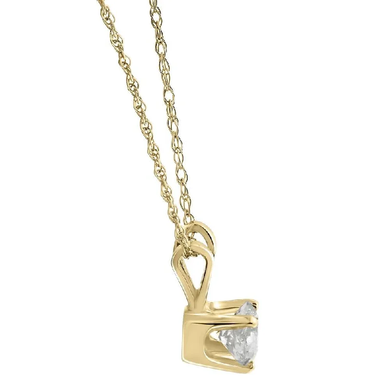 Yellow Gold 1.00 Ct Diamond Pendant and Earring Set with 18" Chain