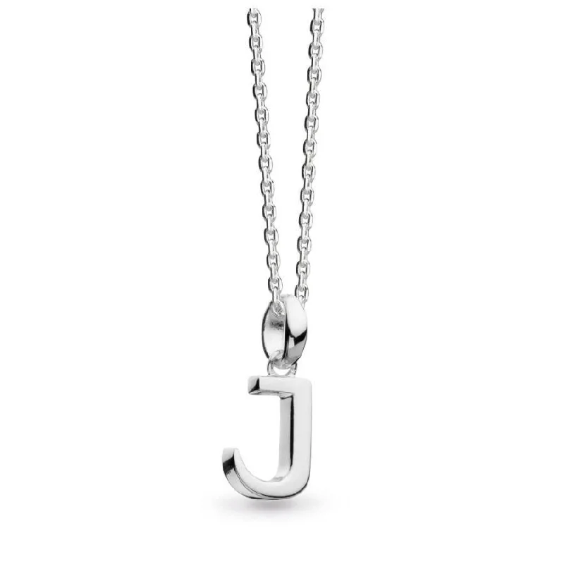 Silver Signature Capital J Necklace