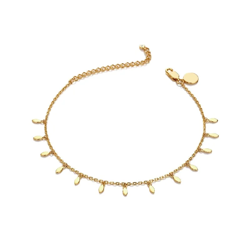 Hot Diamonds X TG Leaf Droplet Bracelet - Yellow Gold Plate