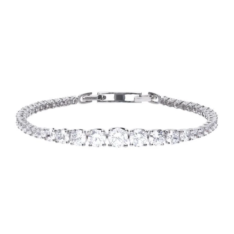 Silver Graduated CZ Tennis Bracelet