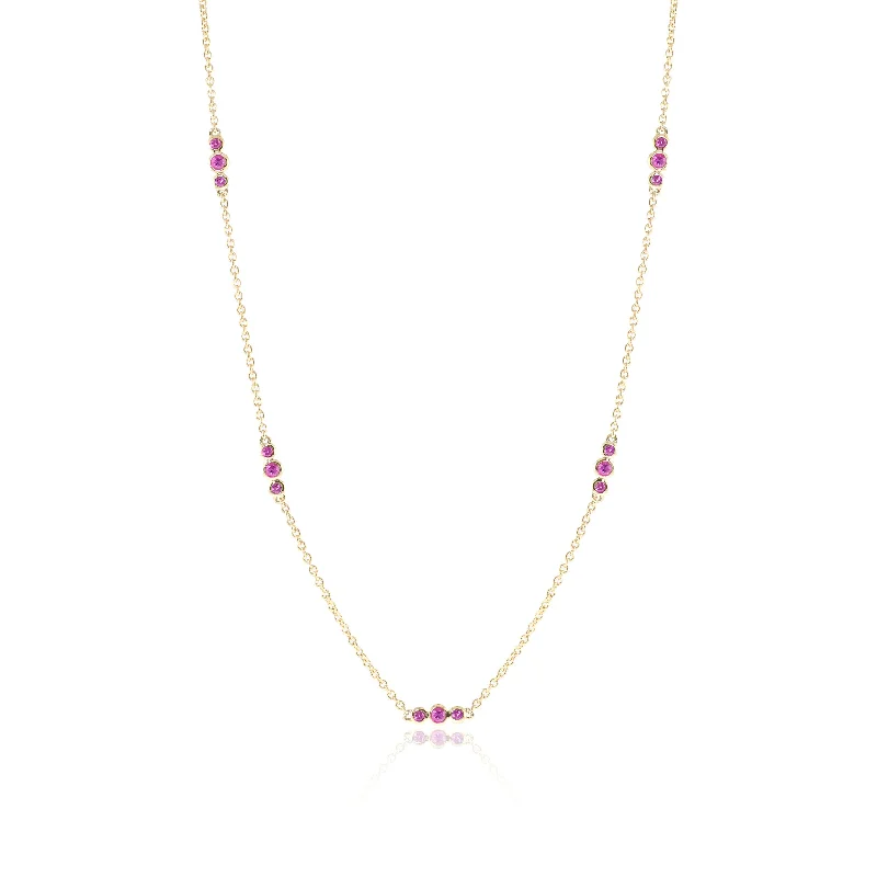 Triplets Necklace in Pink Sapphires