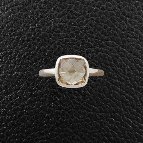 Cushion cut Citrine Ring