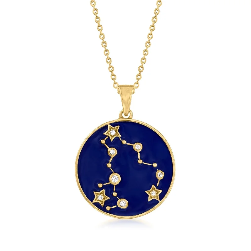 18k Yellow Gold Over Sterling Silver, Pisces Zodiac Sign Pendant-Necklace