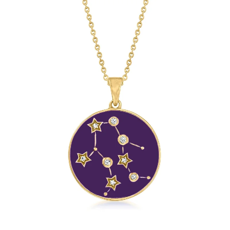 18K Yellow Gold Over Sterling Silver, Gemini Zodiac Sign Necklace