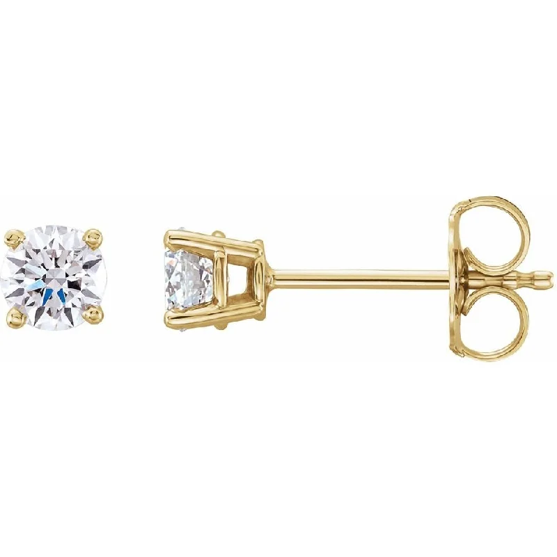 14k Yellow Gold 1/2 CTW Lab-Grown Diamond Stud Earring for Women