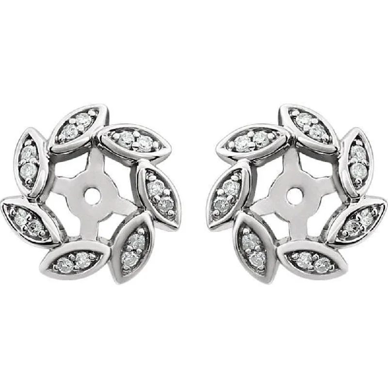 14Kt White 1/10 Ctw Diamond Earring Jackets (up to 4mm)