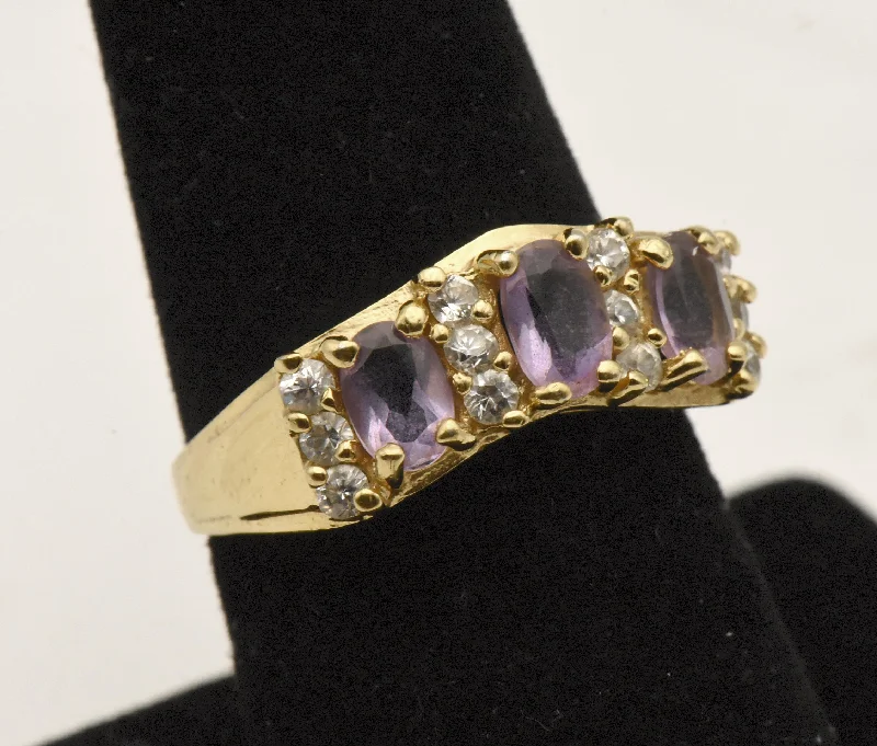 Vintage Vermeil Amethyst Ring - Size 7.75