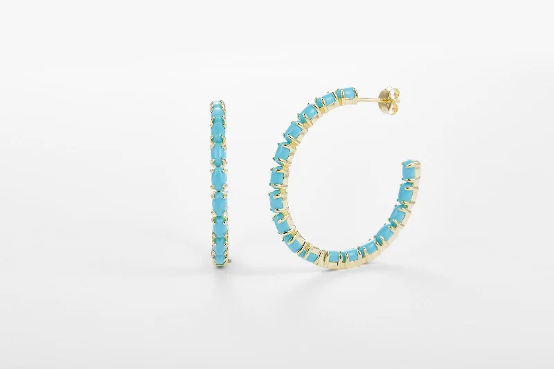 Tennis Pietra Large Earrings -Tourquoise