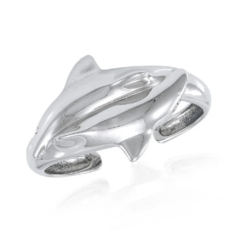 An interesting creature in the deep blue sea ~ Sterling Silver Shark Cuff Bracelet TBG312