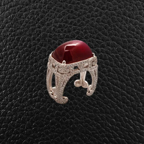 Cabochon Ruby & Diamond Ring