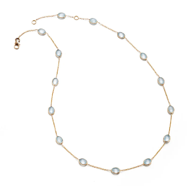 Aquamarine Station Necklace