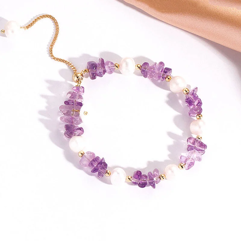 C109 - Amethyst stones & Pearls