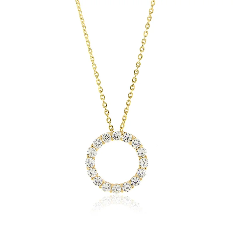 Diamond Circle Pendant Necklace