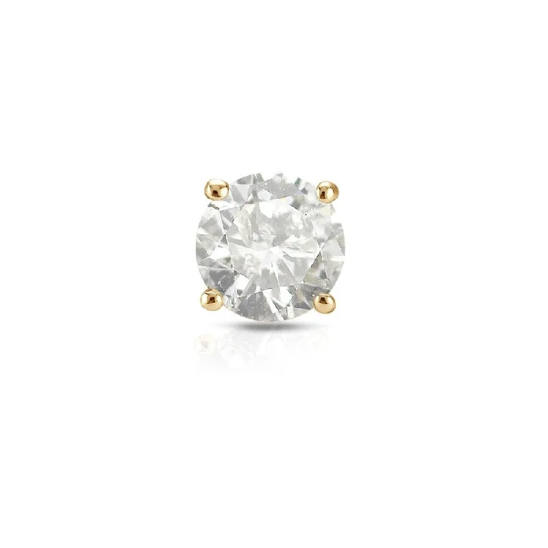 Auriya 3/4ctw Clarity-enhanced SINGLE STUD (1) Diamond Earring 18k Yellow Gold (H-I, I2-I3)