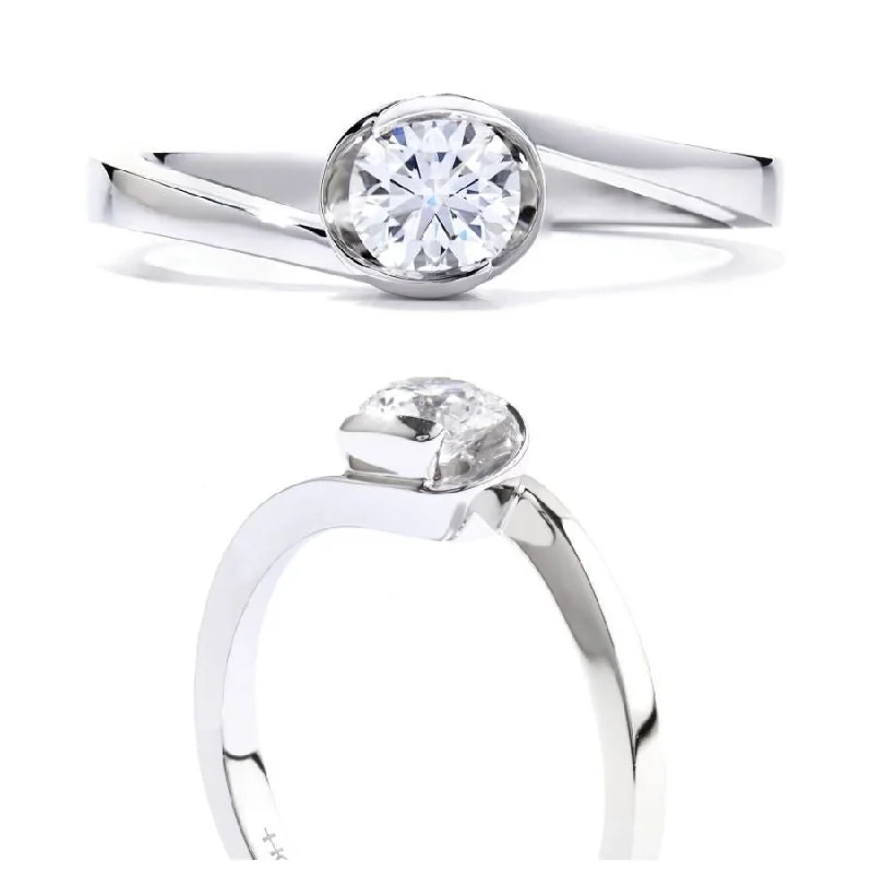 18ct White Gold Purely Bridal Rose Solitaire Ring