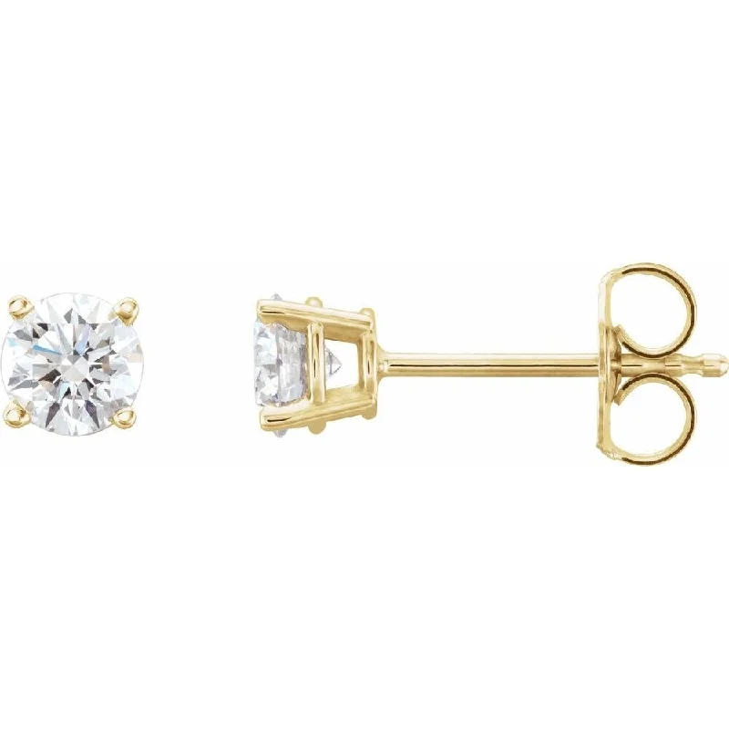 14k Yellow Gold 3/4 CTW Lab-Grown Diamond Stud Earring for Women