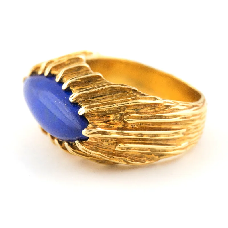 Lapis Lazuli 18K Yellow Gold Vack Ring C.1960's