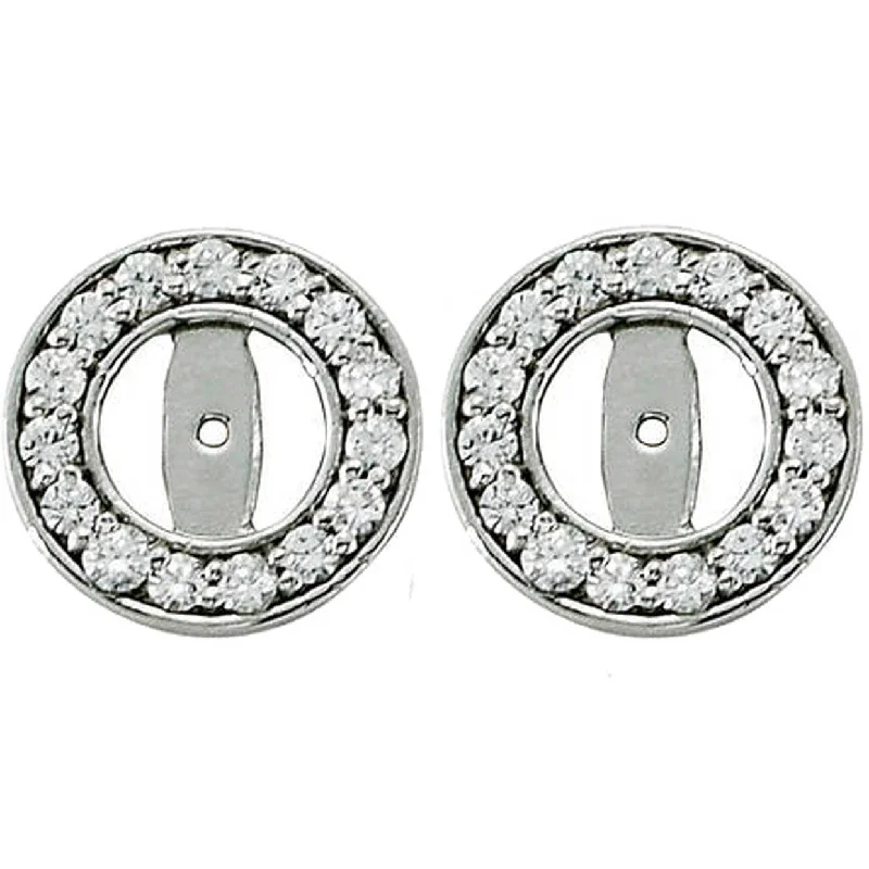 1/2ct Halo Round Diamond Studs Earring Jackets White Gold (up to 4mm)