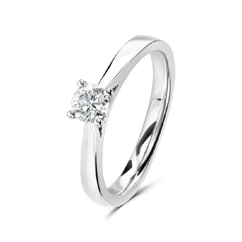 0.30ct Round Brilliant Cut Diamond Solitaire Platinum Ring